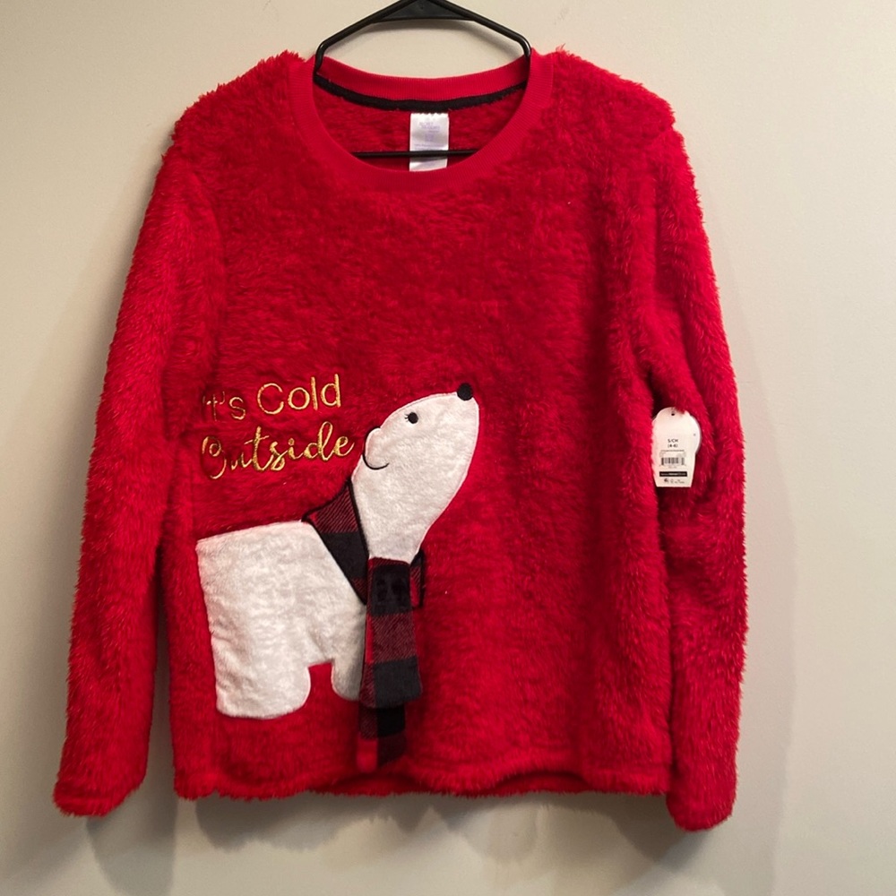 Secret Treasure Sleepwear Christmas Red Pajama Top